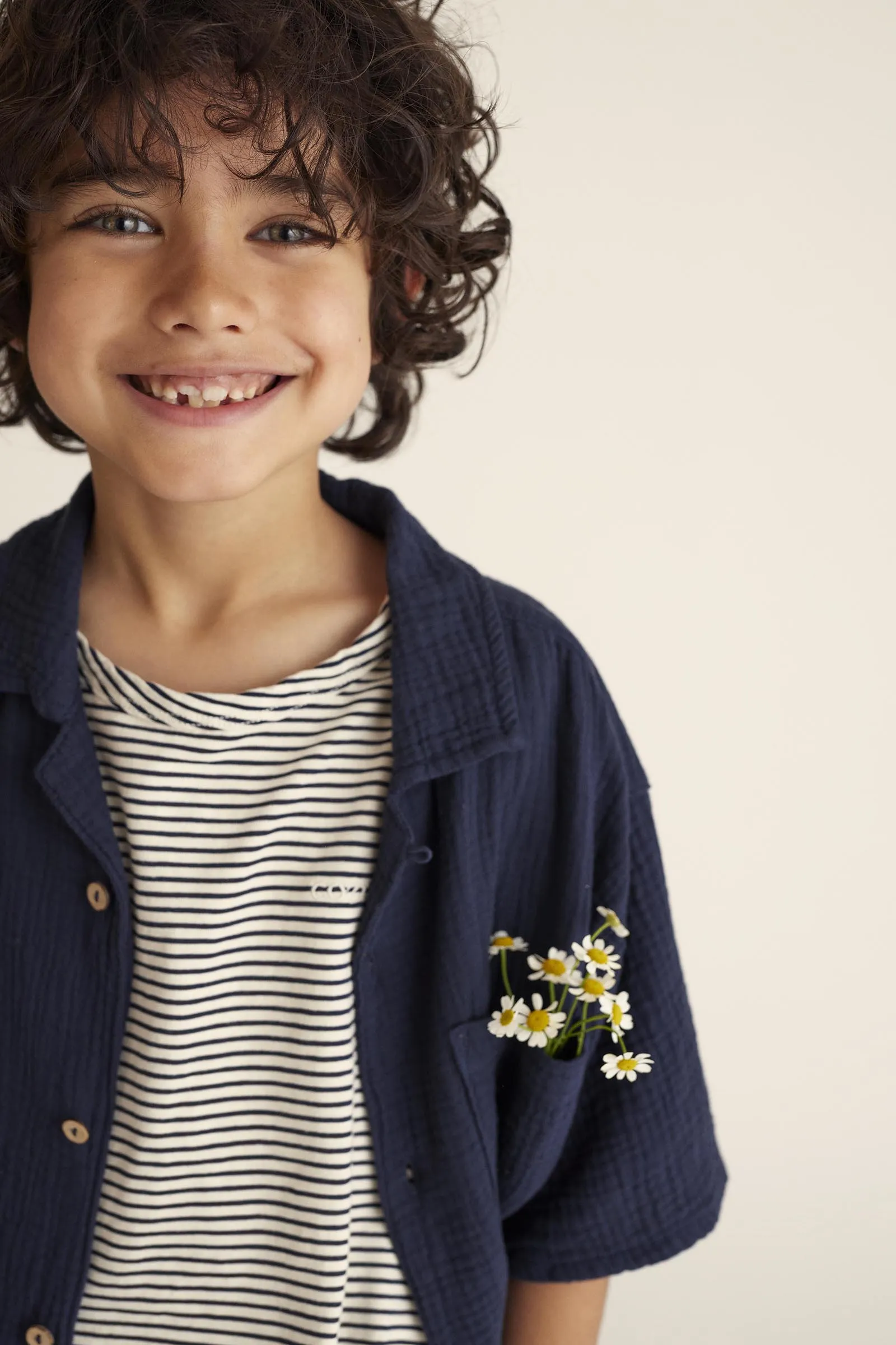 ABEL NAVY GAUZE SHIRT