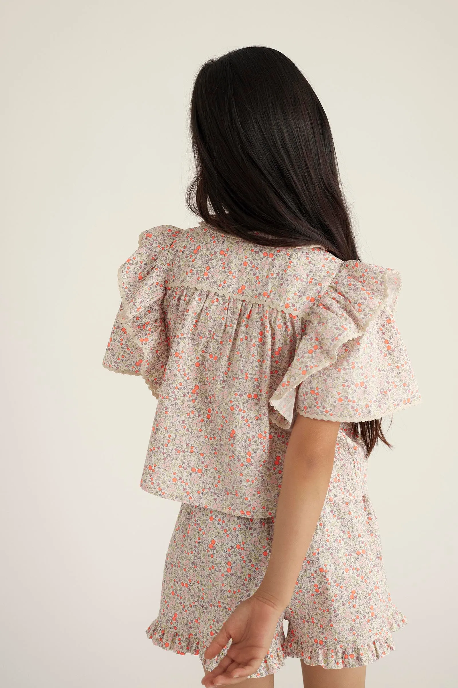 ADA CORAL PINK FLORAL SHIRT