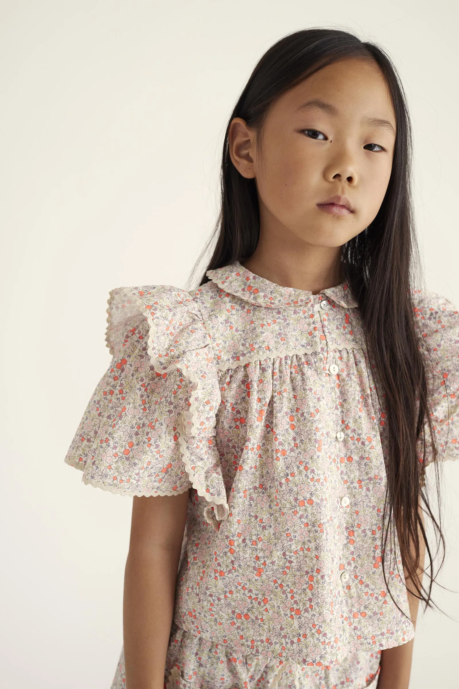 ADA CORAL PINK FLORAL SHIRT