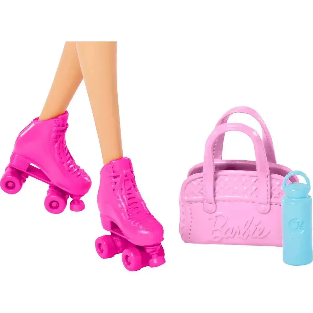 Barbie Doll With Puppy, Workout Outfit, Roller Skates And Tennis Doll