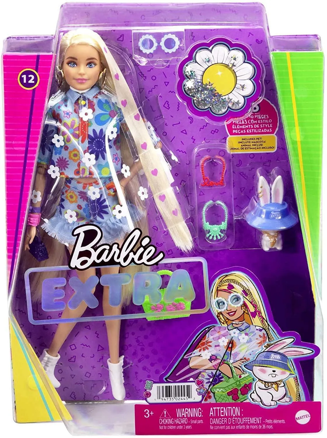 Barbie Extra Doll with Pet Bunny