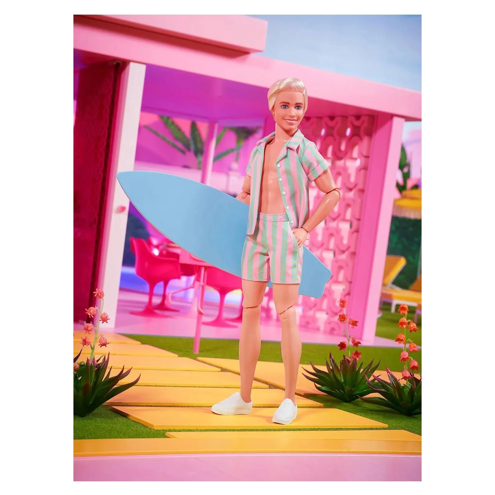 BARBIE Movie Ken Doll Pastel Stripes Beach Set