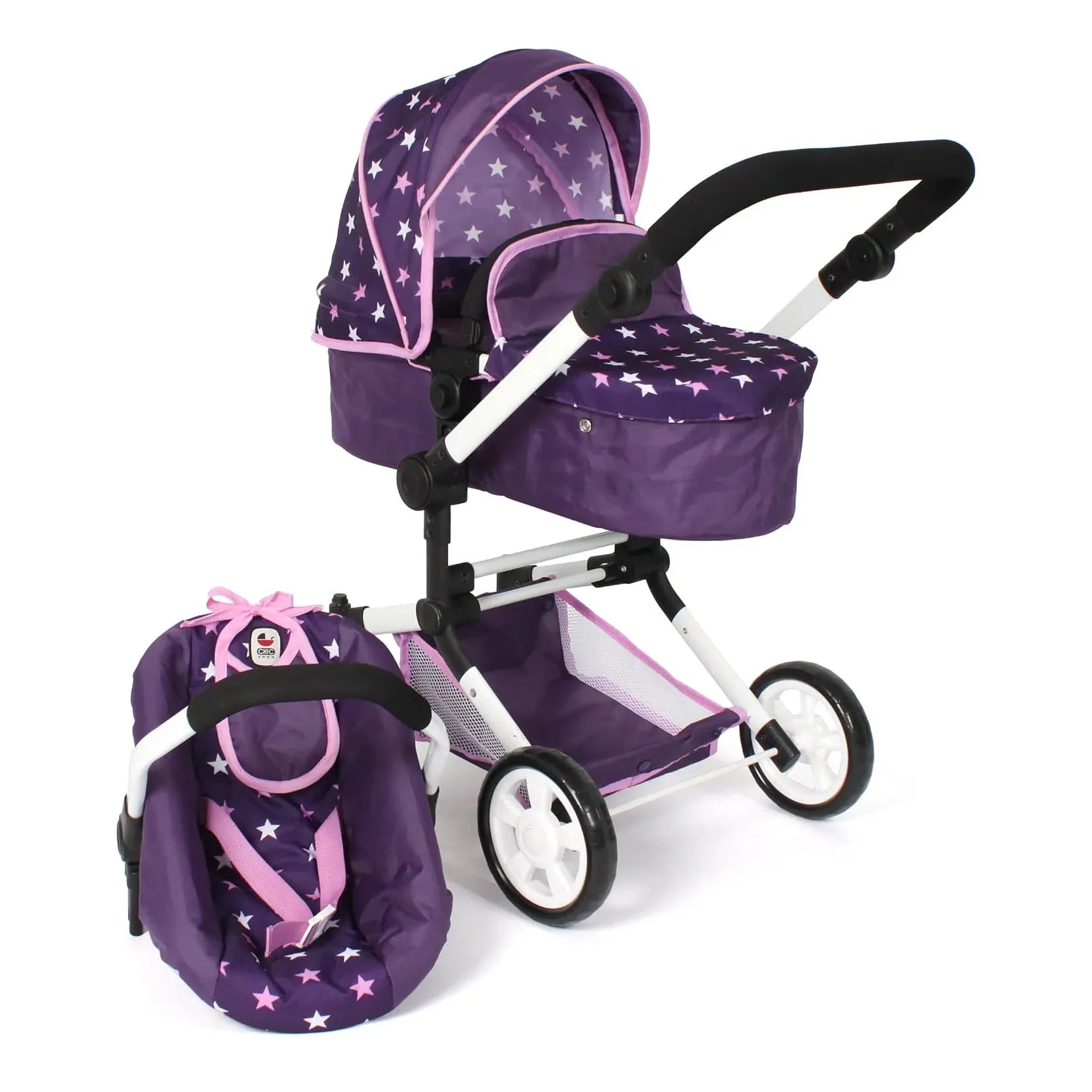 Bayer Chic 2000 Linus Doll's Pram - Stars Purple