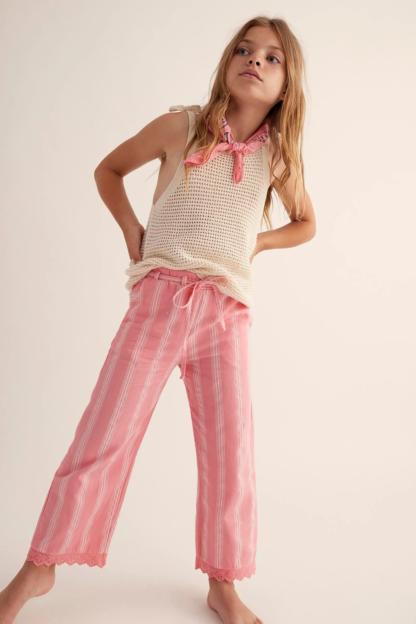 BELLA CONFETTI PINK STRIPE PANT