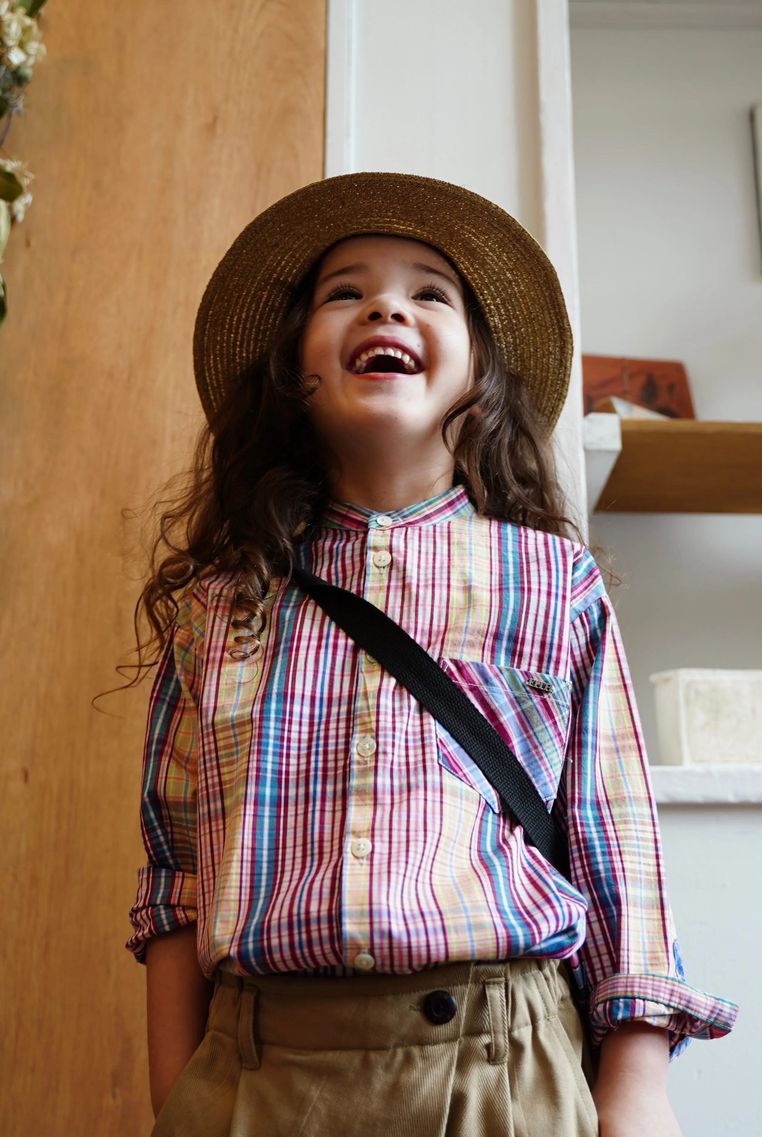 BIG PLAID TAB COLLAR SHIRT