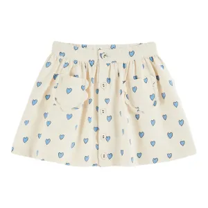 CIRCLE POCKET SKIRT WITH BLUE HEARTS