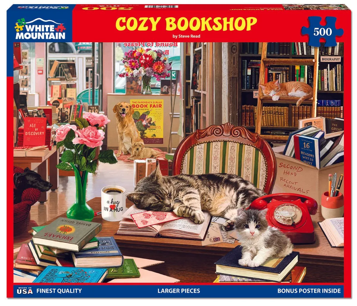 Cozy Bookshop (1797pz) - 500 Piece Jigsaw Puzzle White Mountain