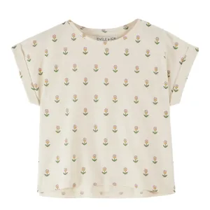 CREAME FLORAL TEE SHIRT