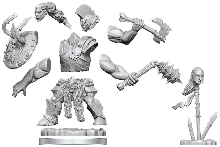 D&D Frameworks Orcs (7) Unpainted & Unassembled