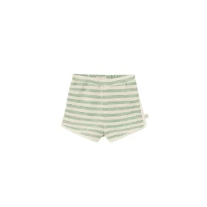 ELIO GREEN GRASS STRIPE BABY SHORTS