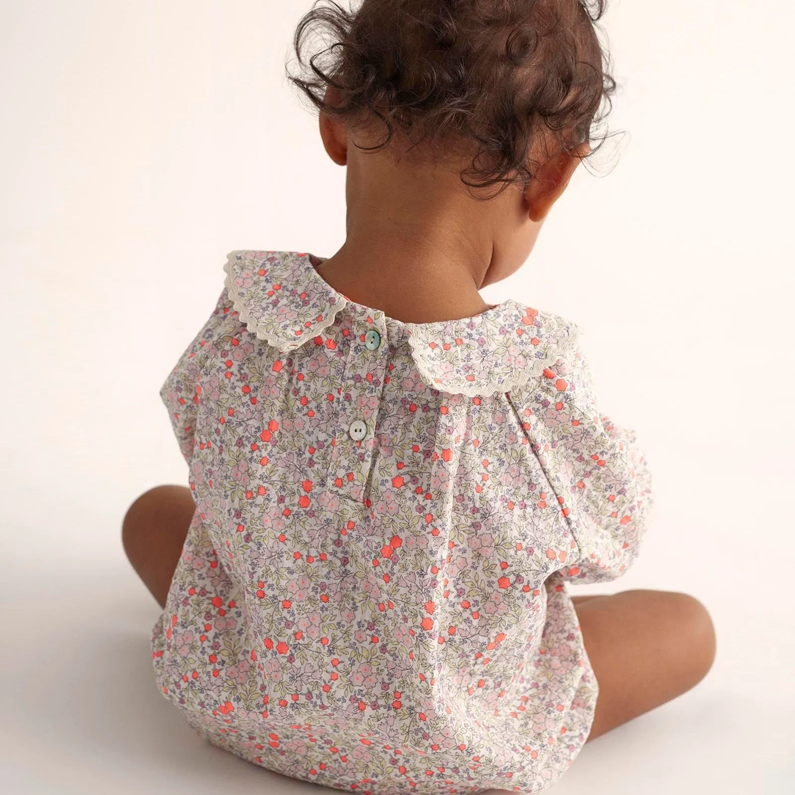 ELSA FLORAL ONESIE - CORAL