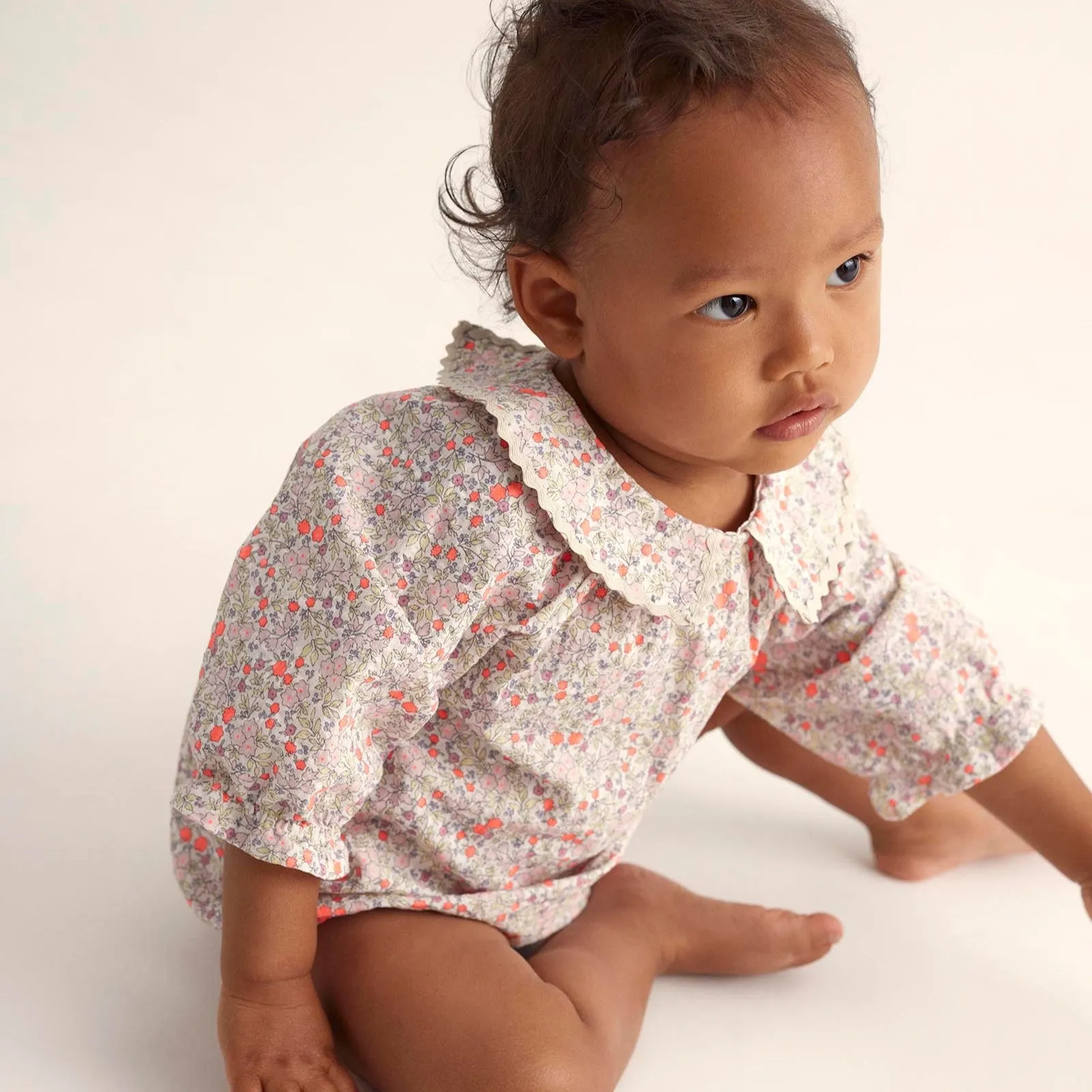 ELSA FLORAL ONESIE - CORAL
