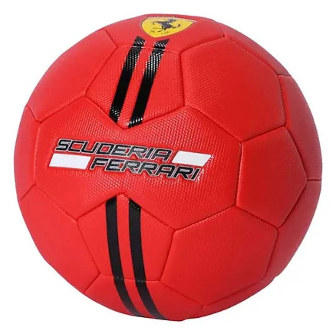 FERRARI Size 5 MACHINE SEWING SOCCER BALL- BLACK & RED by Mesuca