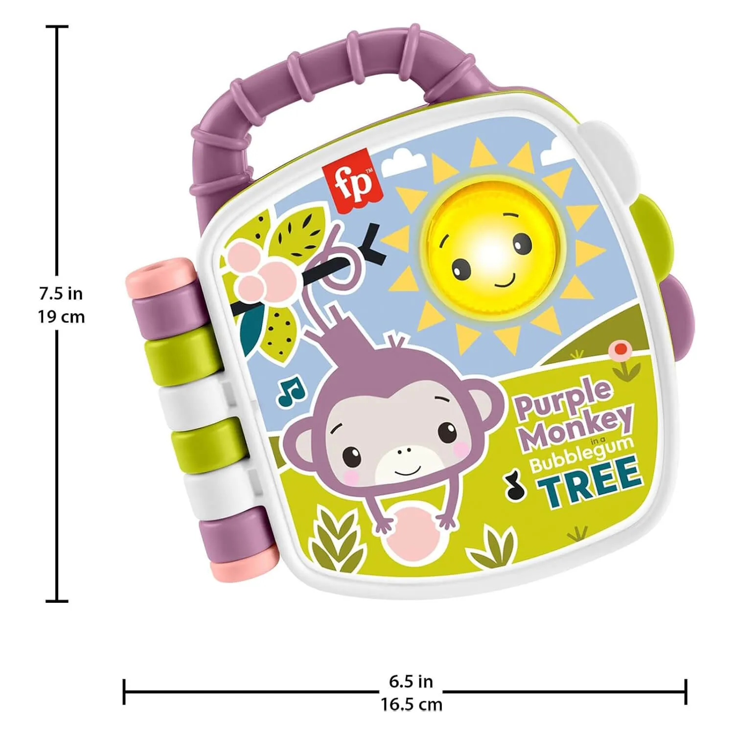 Fisher-Price Purple Monkey Musical Storybook Toy For Baby & Toddler With Lights & Sounds