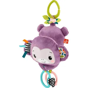 Fisher-Price Sing & Go Purple Monkey Plush Baby Stroller Sensory Toy