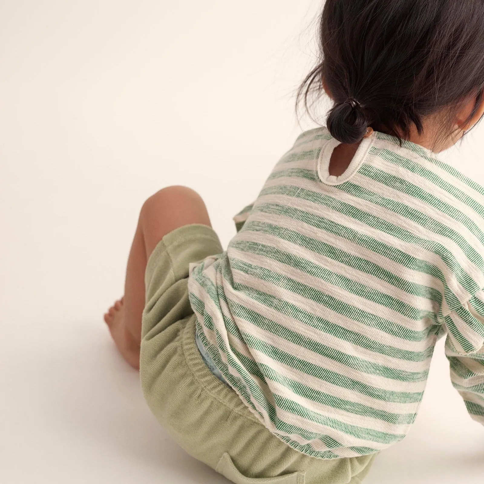 GRETA GREEN GRASS STRIPE BABY SWEATSHIRT