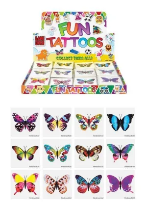 Hendrandt N51411 Mini Butterfly Temporary Tattoo Sheets - Assorted