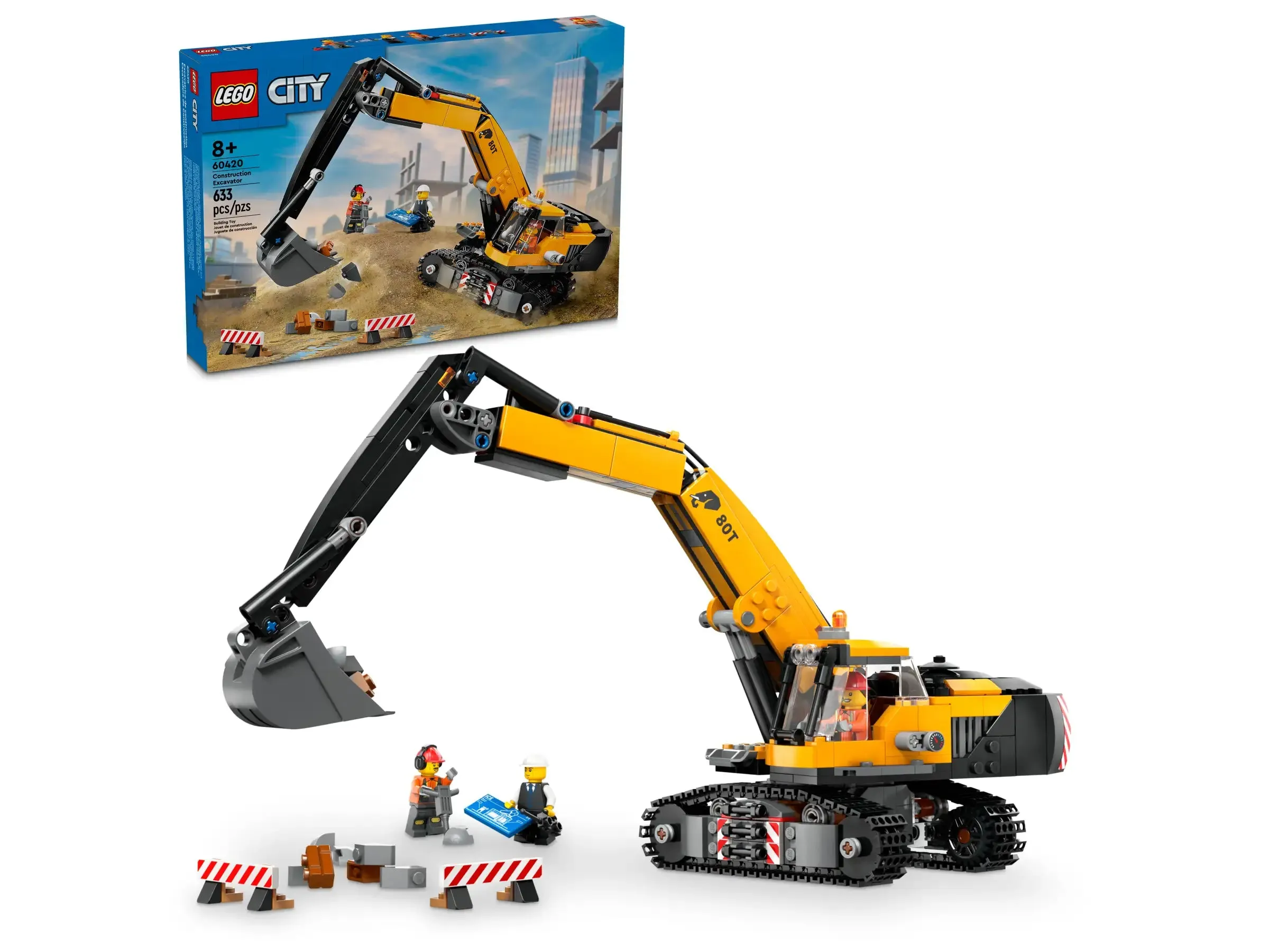 LEGO 60420 City Yellow Construction Excavator