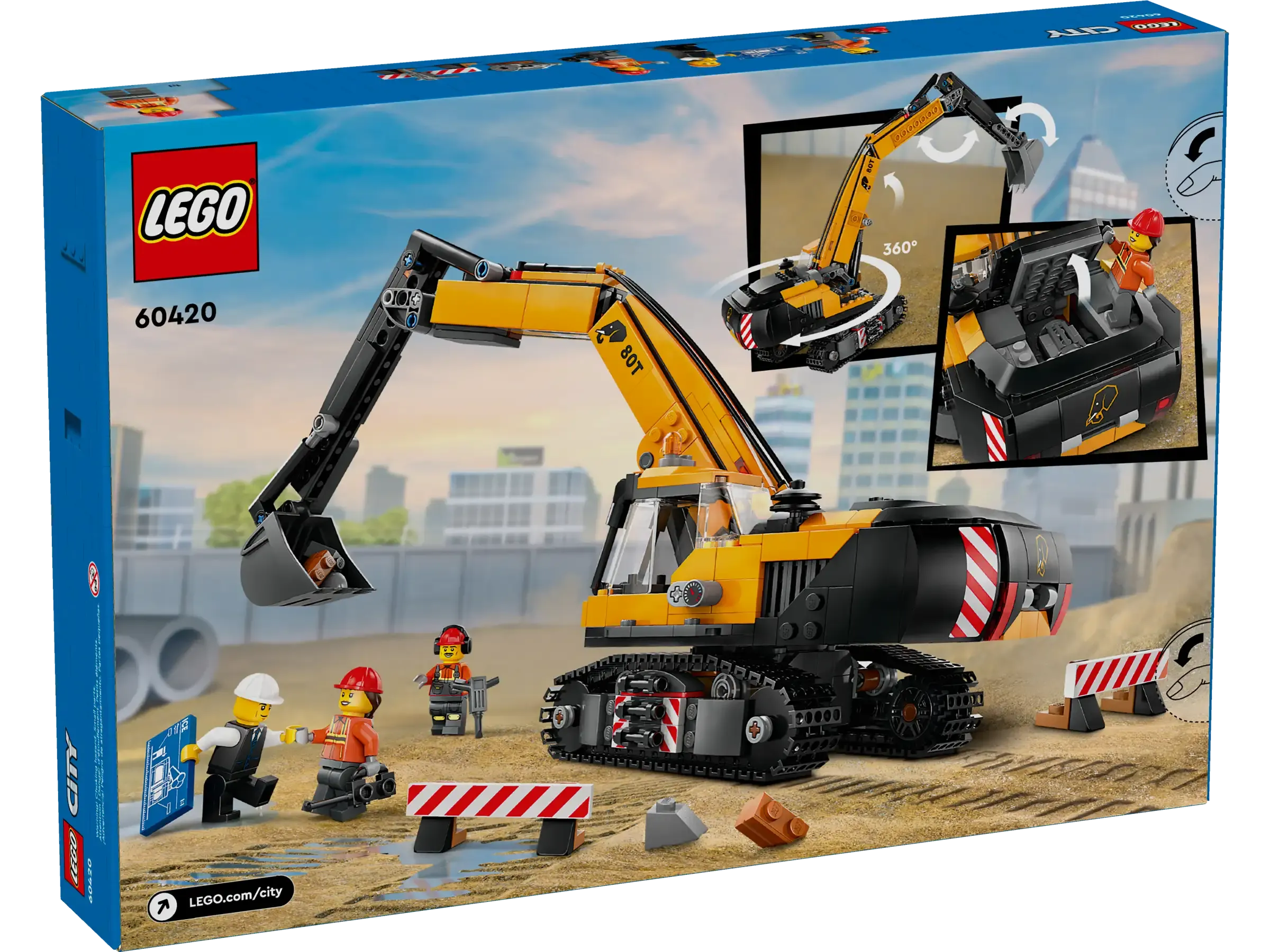 LEGO 60420 City Yellow Construction Excavator
