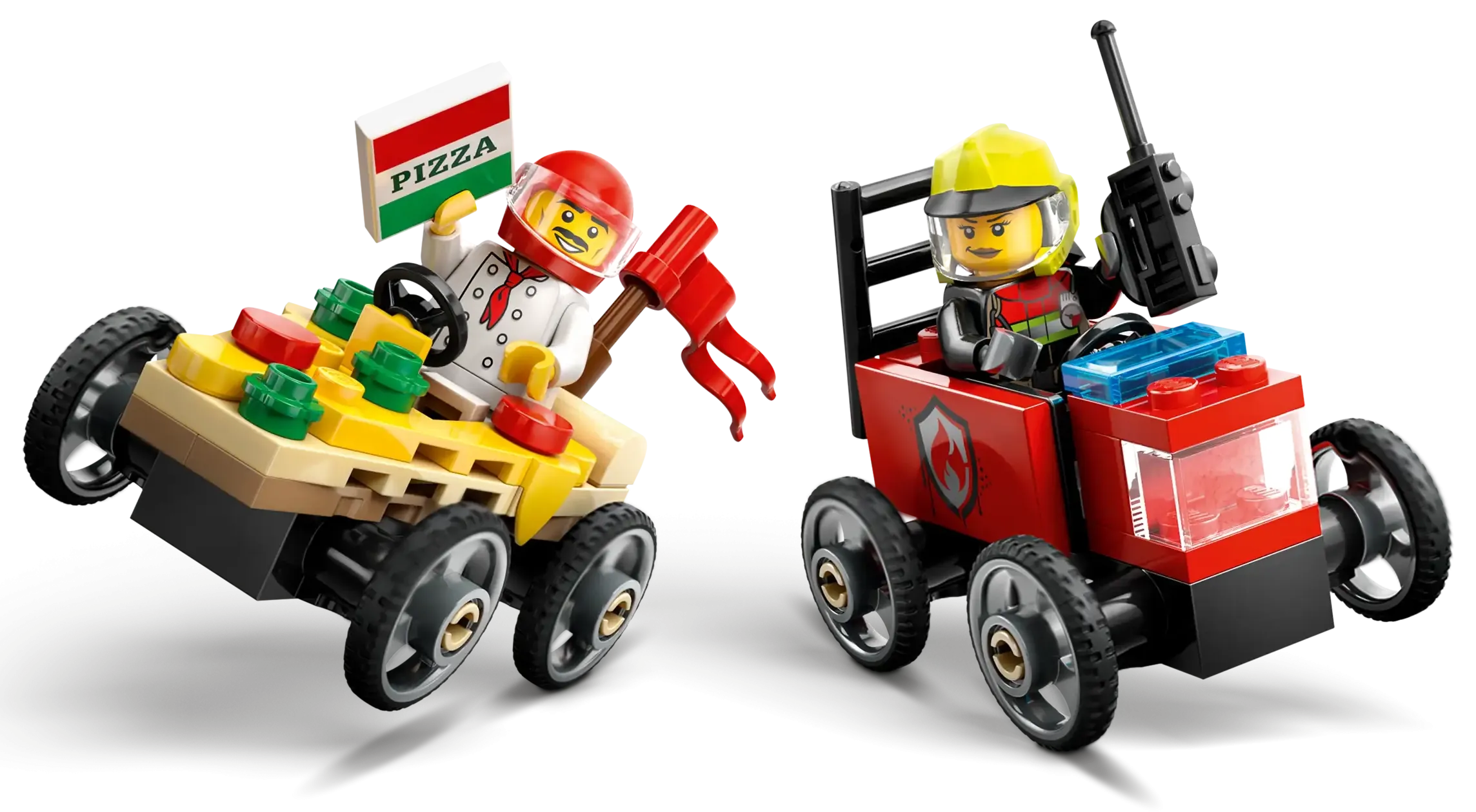 LEGO CITY 60458 Pizza vs. Fire Truck Race Car Pack