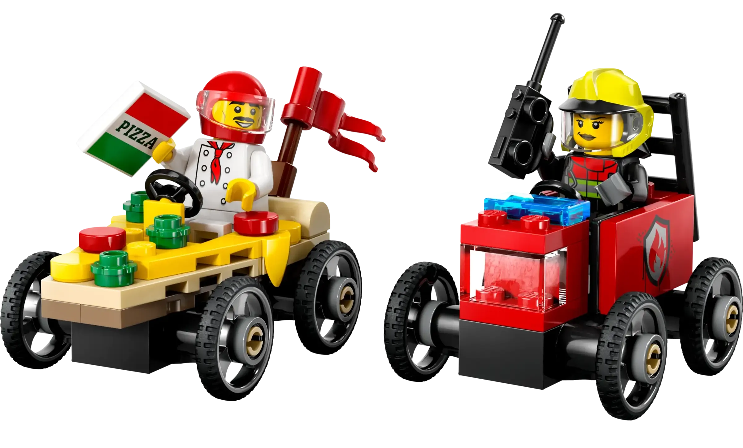 LEGO CITY 60458 Pizza vs. Fire Truck Race Car Pack