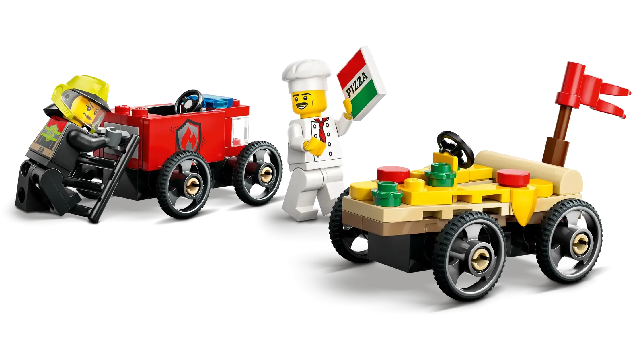 LEGO CITY 60458 Pizza vs. Fire Truck Race Car Pack