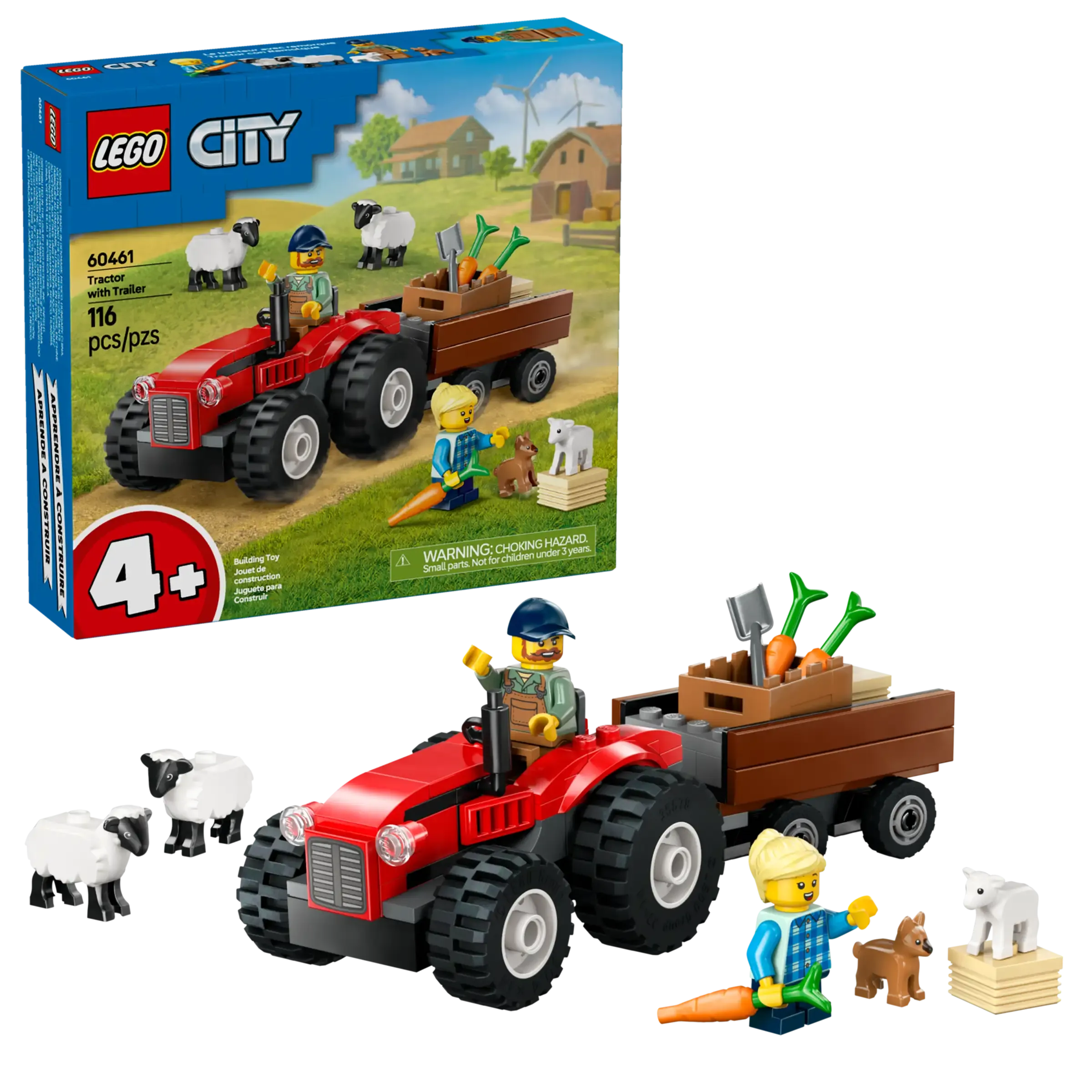 LEGO CITY 60461 Red Farm Tractor with Trailer & Sheep