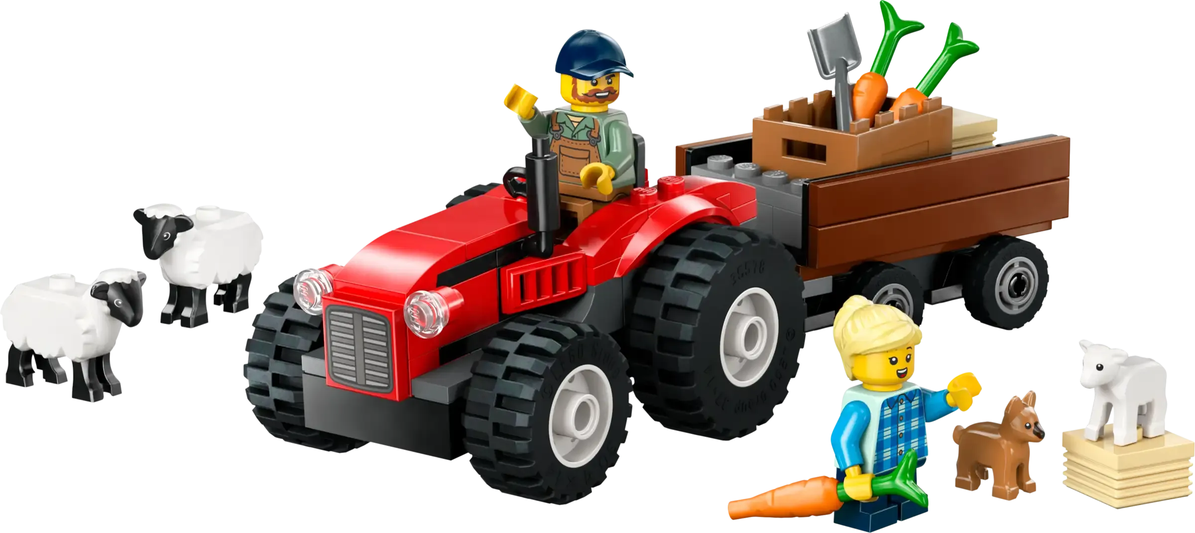 LEGO CITY 60461 Red Farm Tractor with Trailer & Sheep