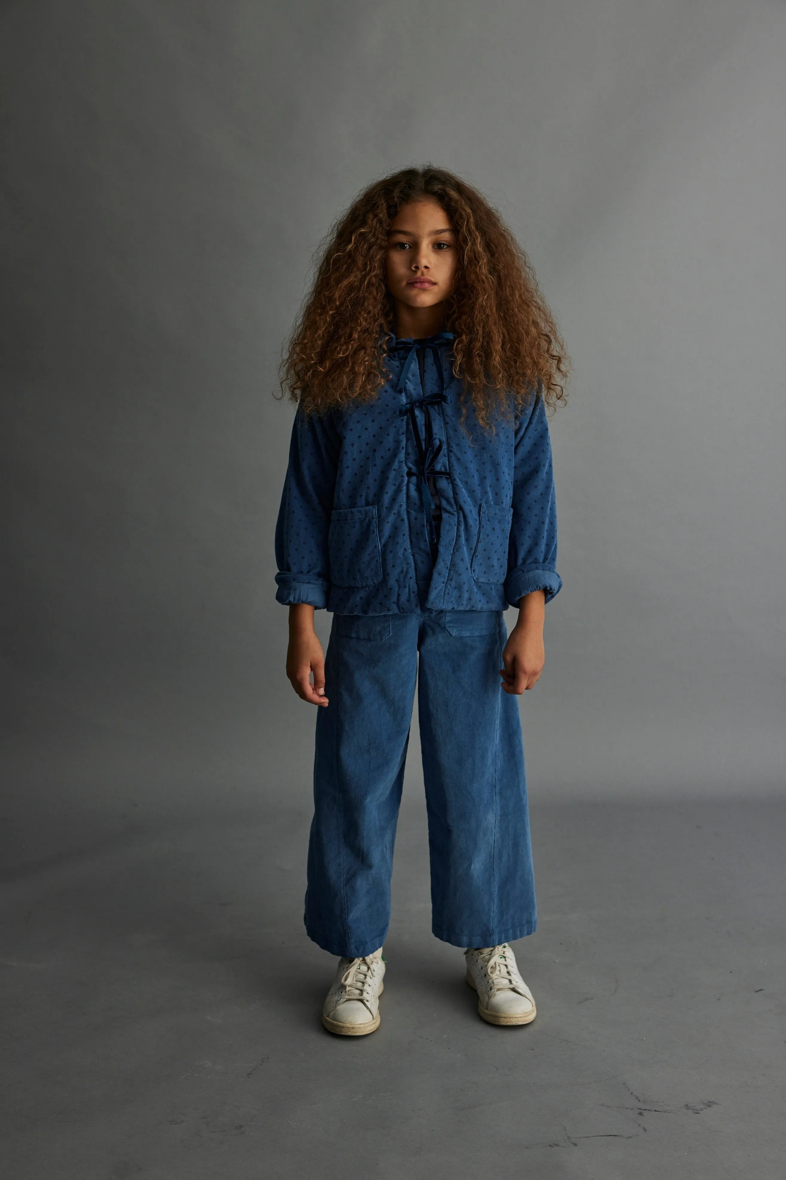 LEILA VELOR FLAKES JACKET - BLUE