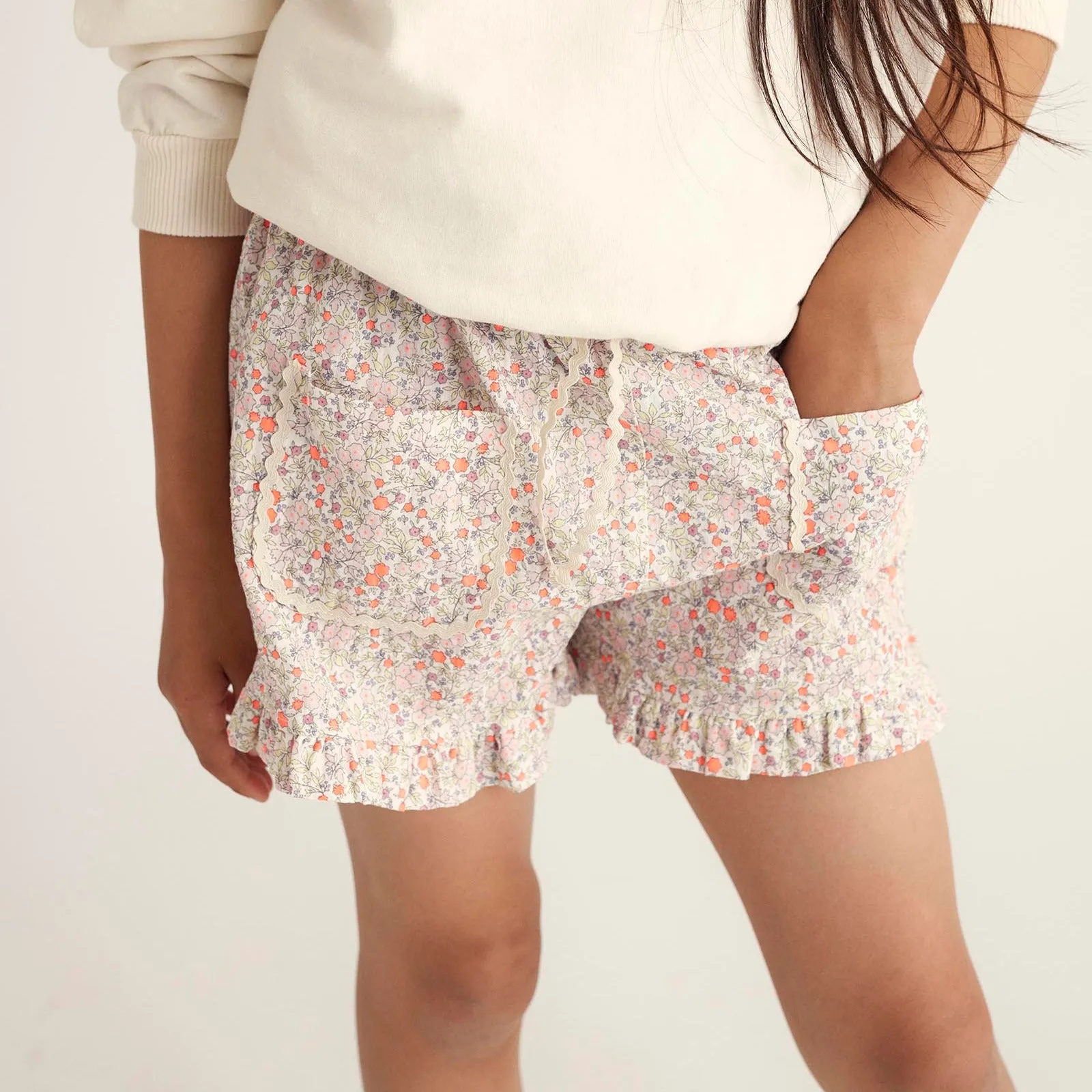 LINA CORAL PINK FLORAL SHORTS