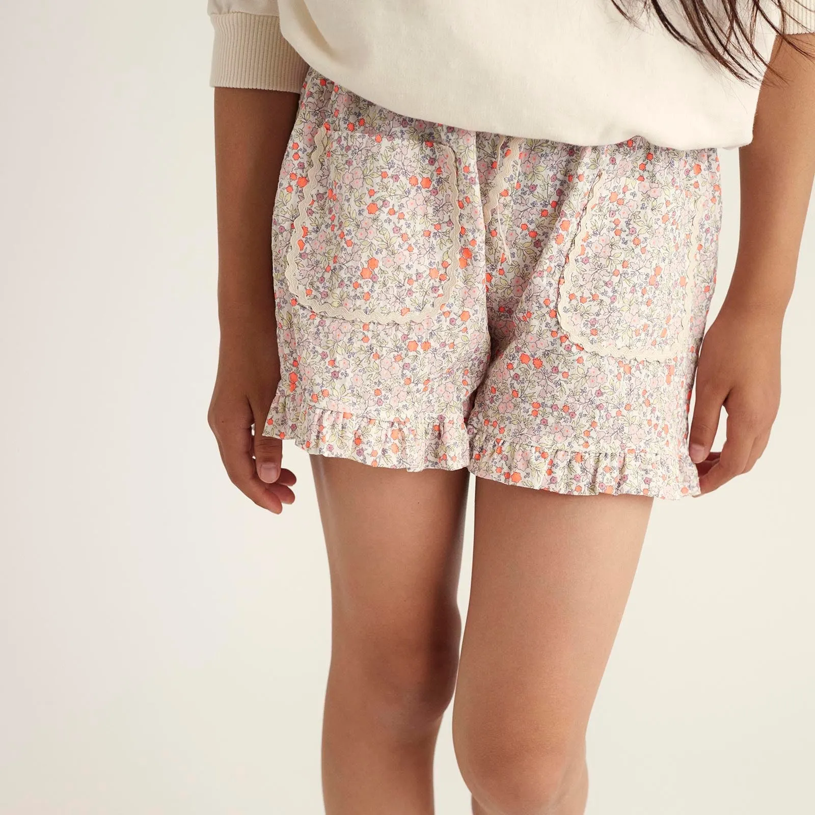 LINA CORAL PINK FLORAL SHORTS