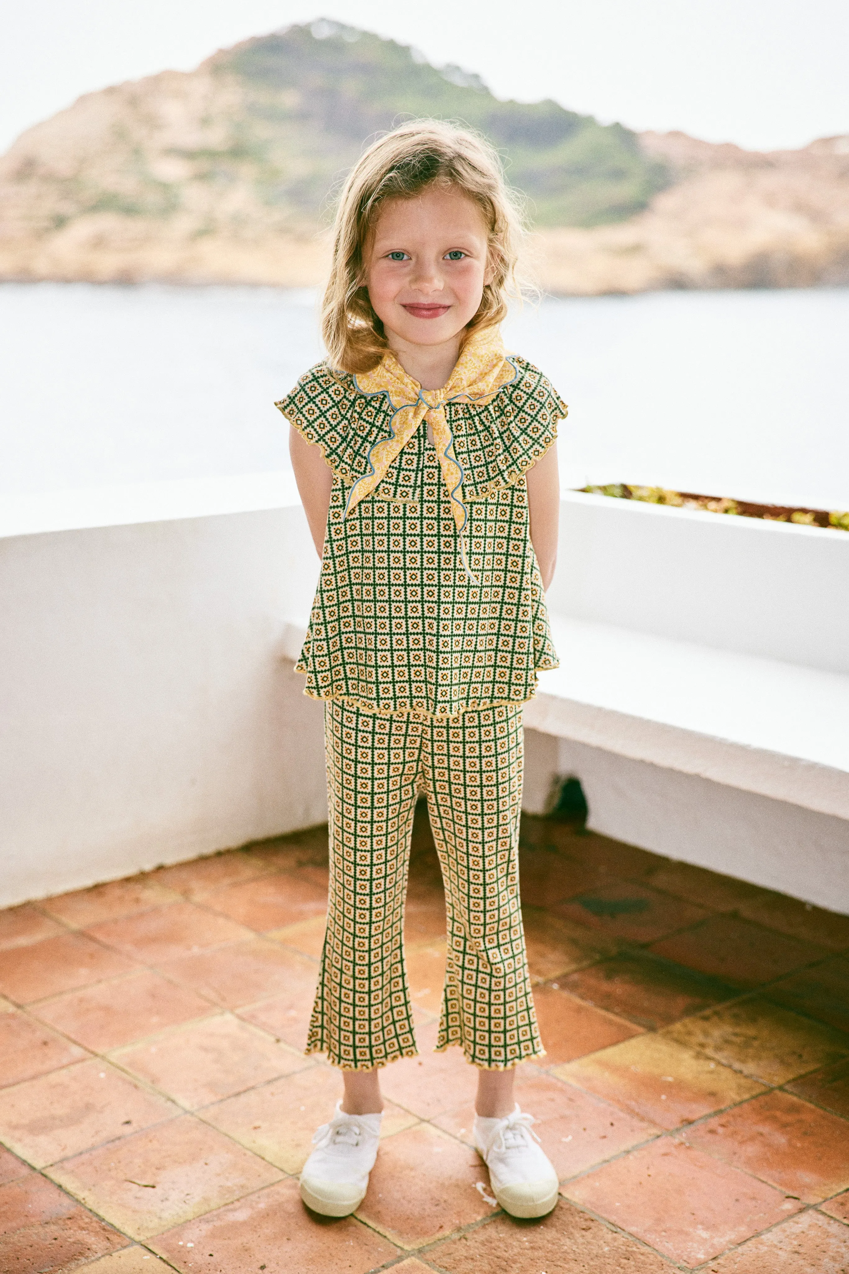 LIZZIE PANT - LAWN PINKING TILES