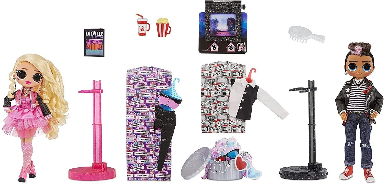 LOL Surprise OMG Movie Magic Fashion Dolls 2-Pack Tough Dude & Pink Chick