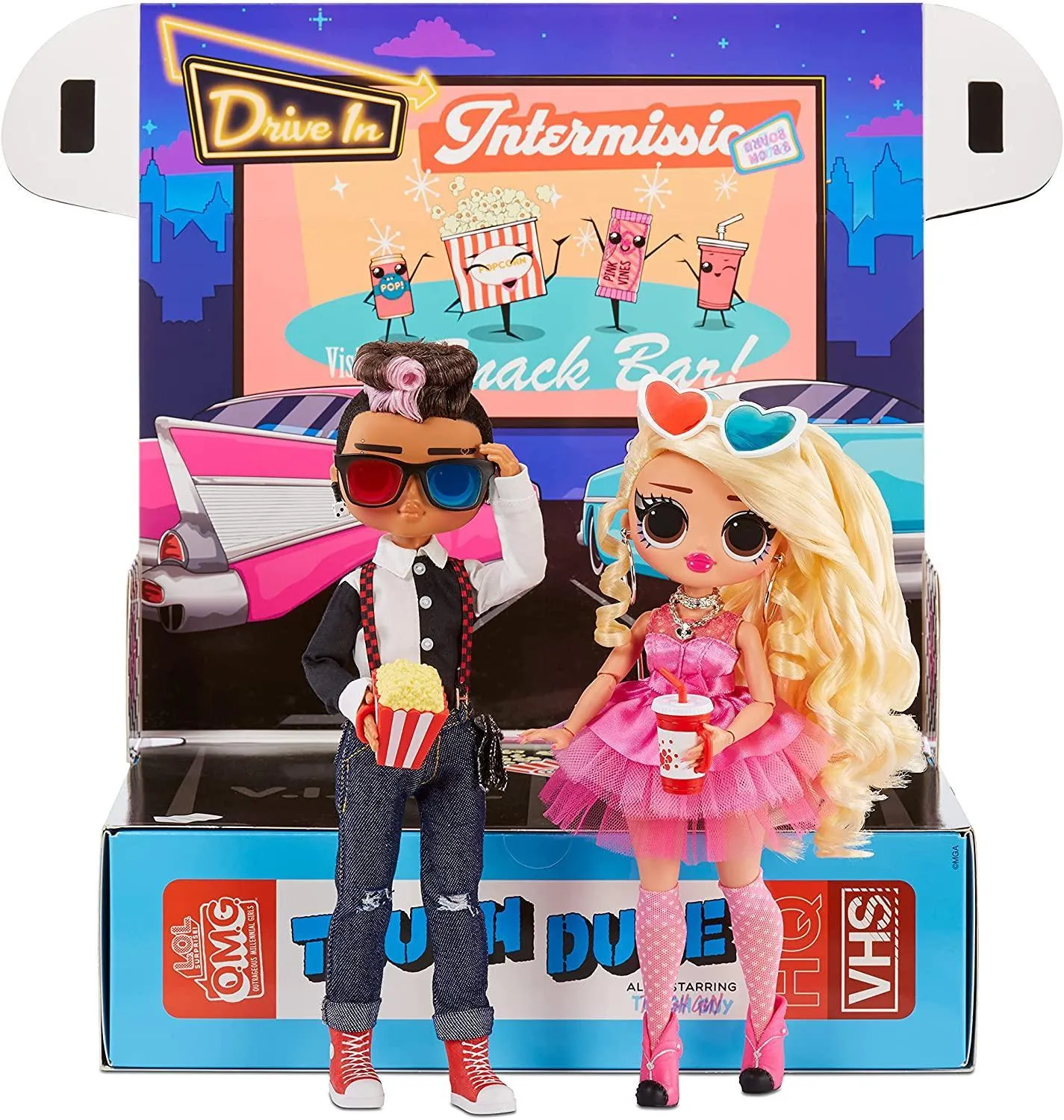 LOL Surprise OMG Movie Magic Fashion Dolls 2-Pack Tough Dude & Pink Chick