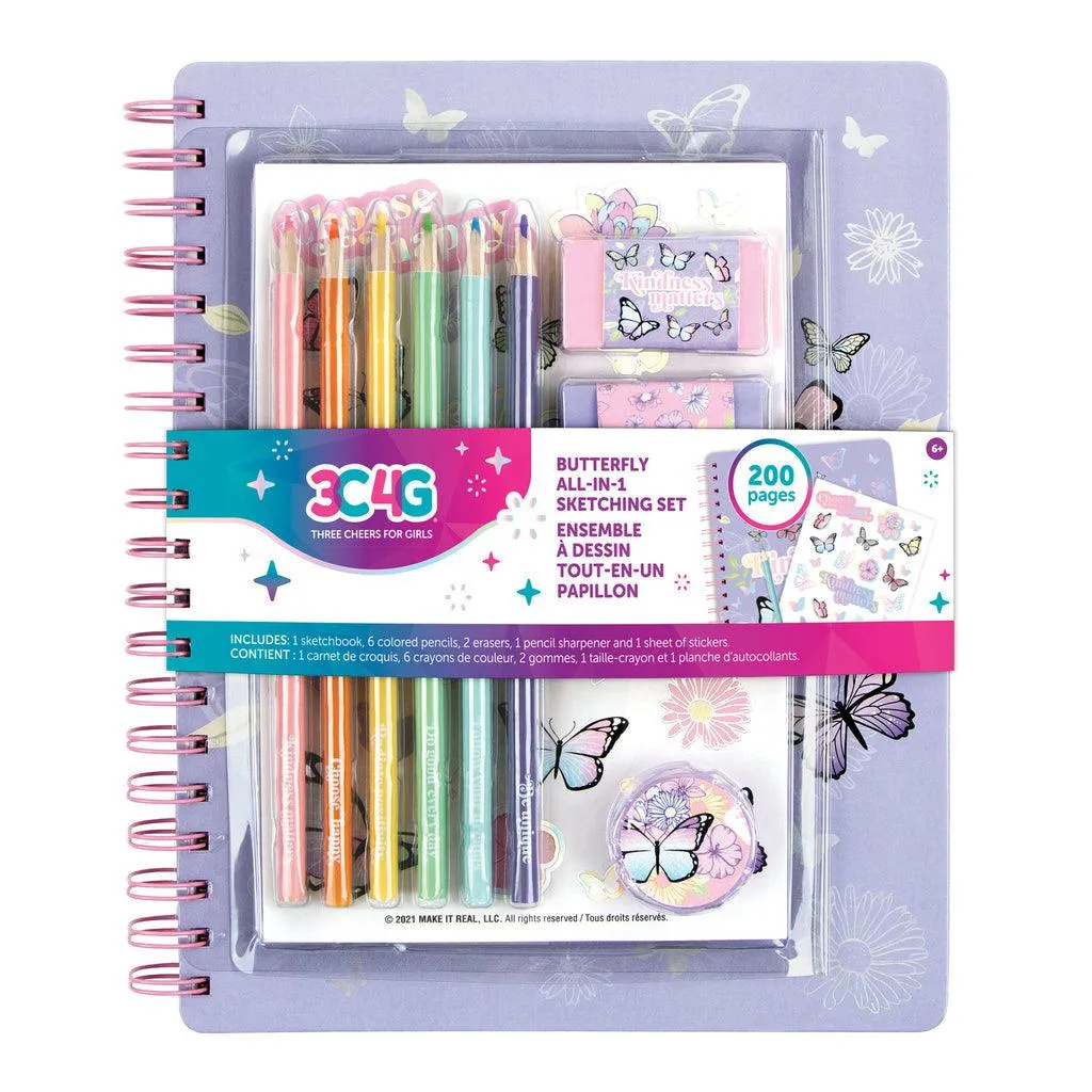 Make it Real 3C4G  Butterfly All-In-1 Sketchbook Set