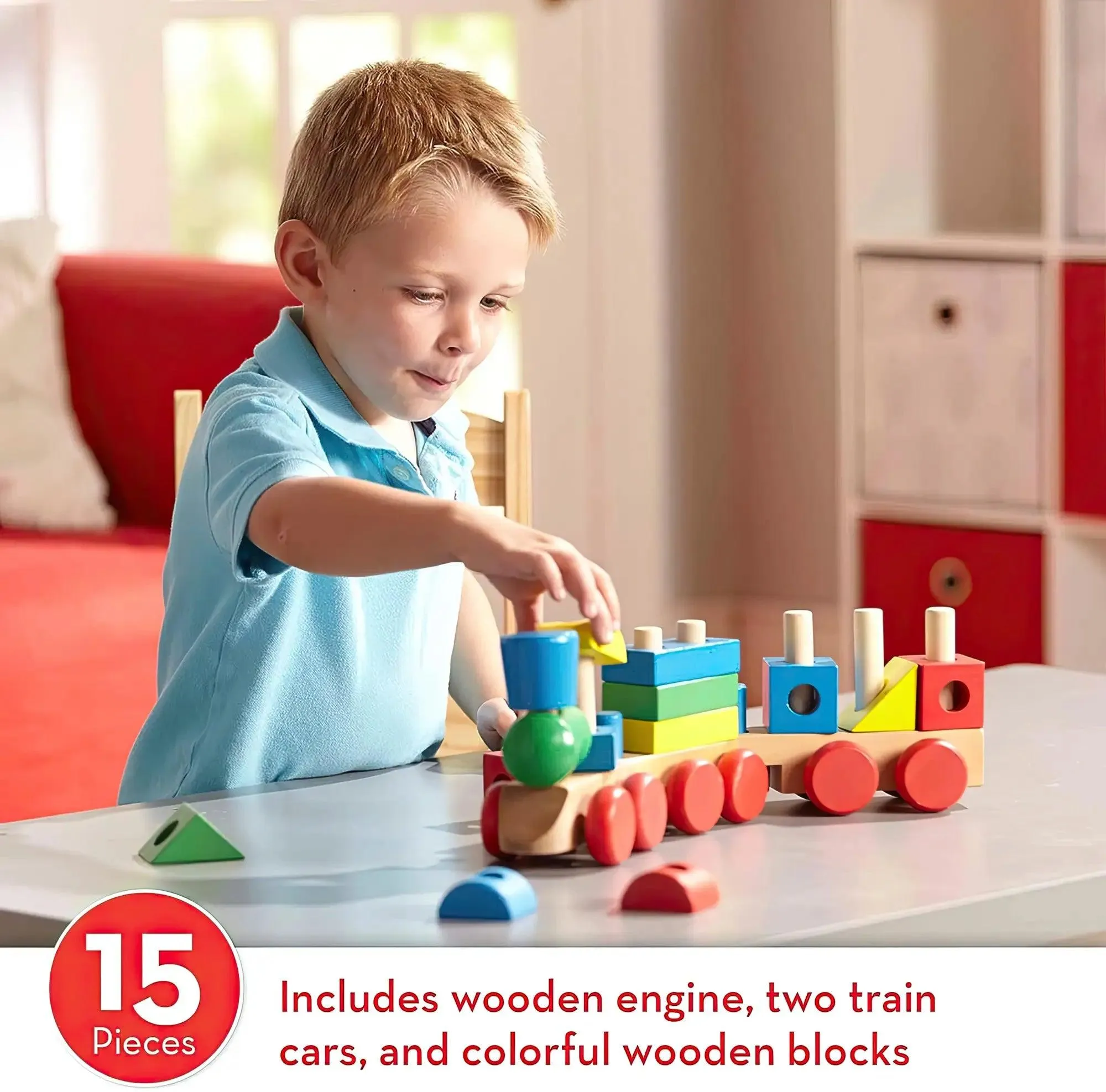 Melissa & Doug 10572 Wooden Stacking Train Toddler Toy