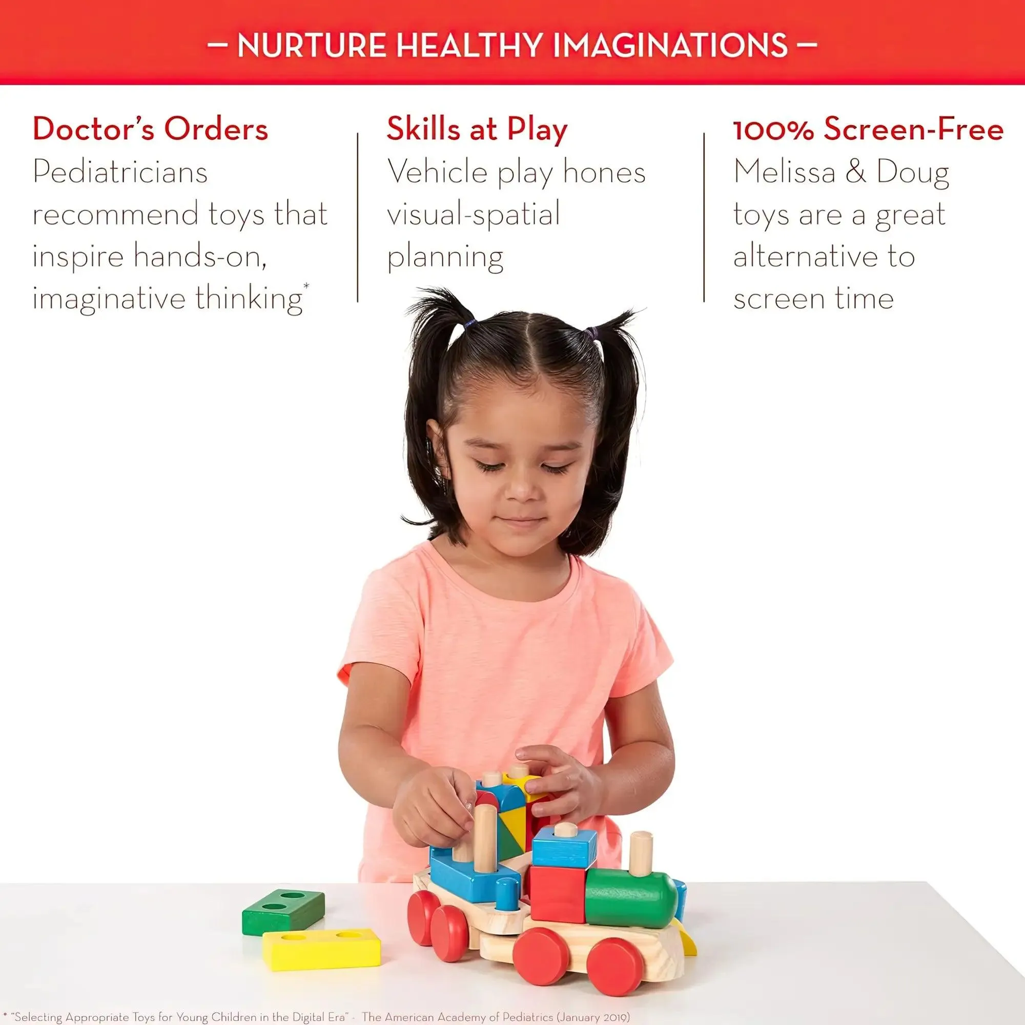 Melissa & Doug 10572 Wooden Stacking Train Toddler Toy