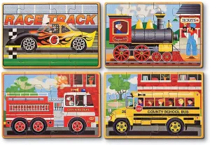 Melissa & Doug 13794 Vehicle Puzzles in a Box