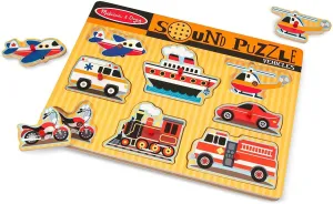 Melissa & Doug Wooden Vehicles Sound Puzzle