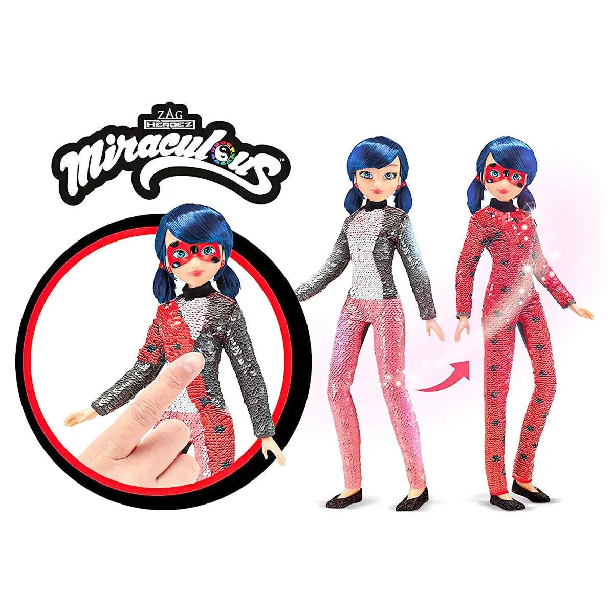 Miraculous Ladybug Fashion Flip Marinette to Ladybug Doll