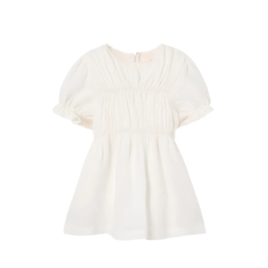 NORA IVORY LINEN DRESS