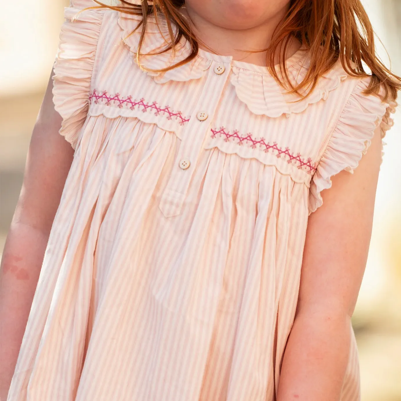 OSO & ME CHILD SADIE DRESS - PETAL TICKING