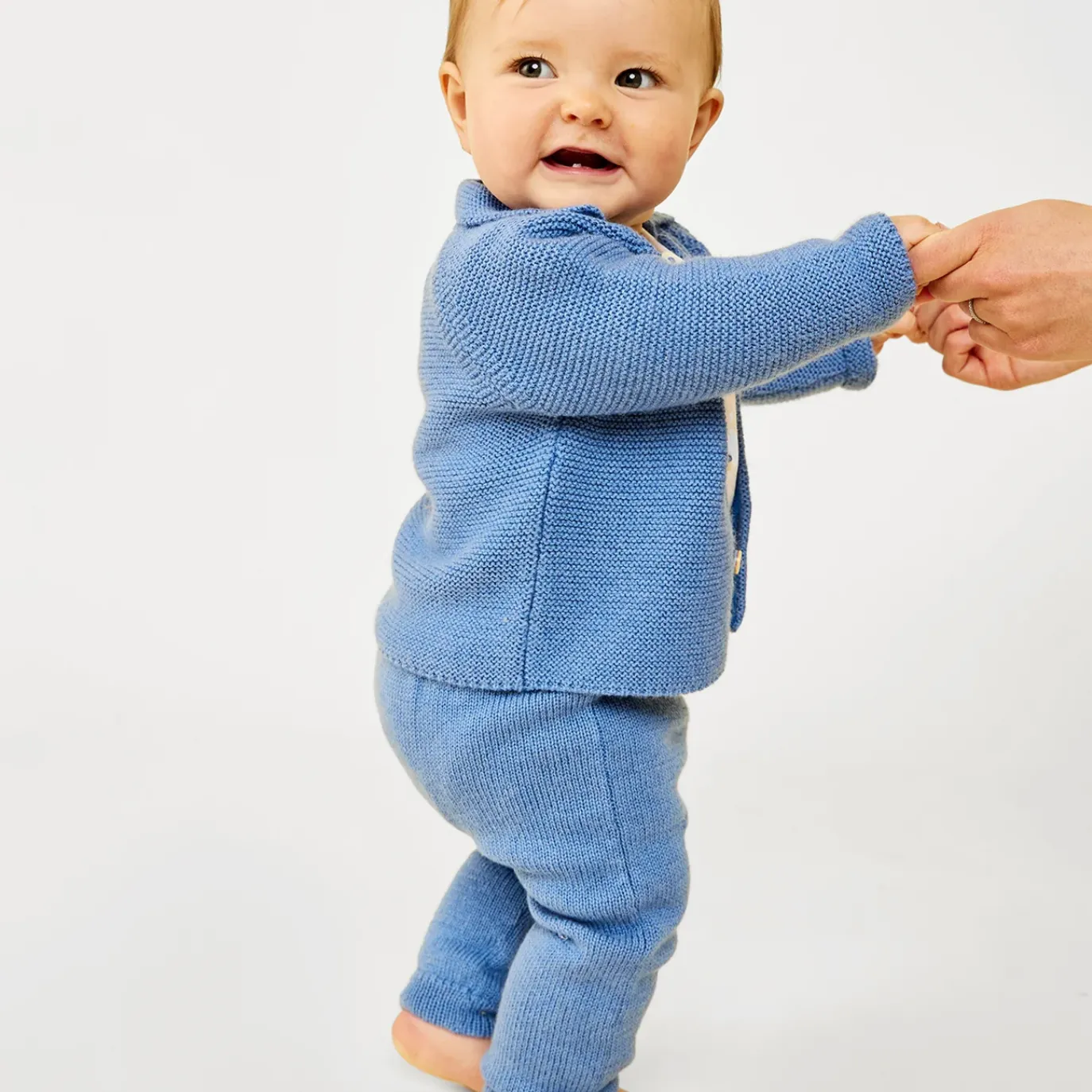 OSO & ME PAT BABY KNIT JACKET & PANT SET