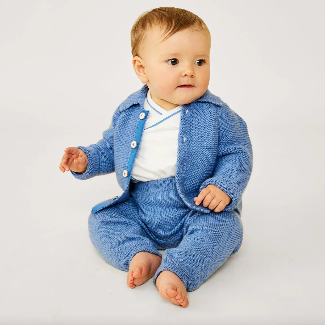 OSO & ME PAT BABY KNIT JACKET & PANT SET