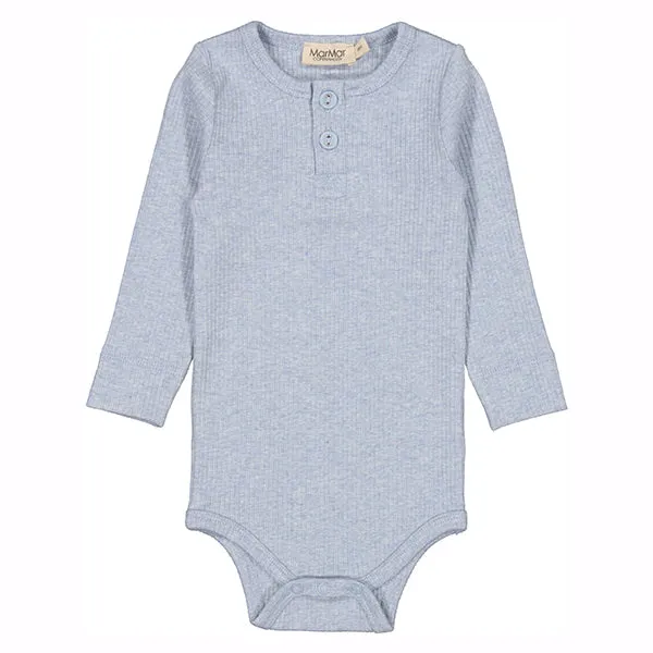 PLAIN BODY RIBBED LONG SLEEVE ONSIE - FRESH AIR MELANGE