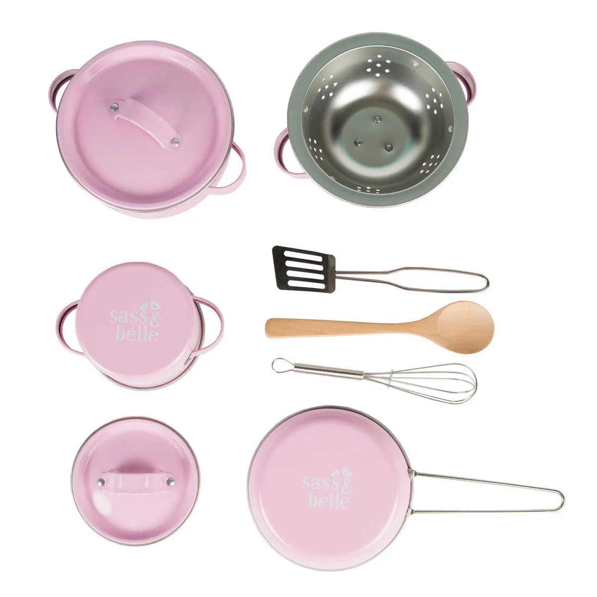 RJB Stone Kids Kitchen Cooking Box Set-Pink Polka Dot