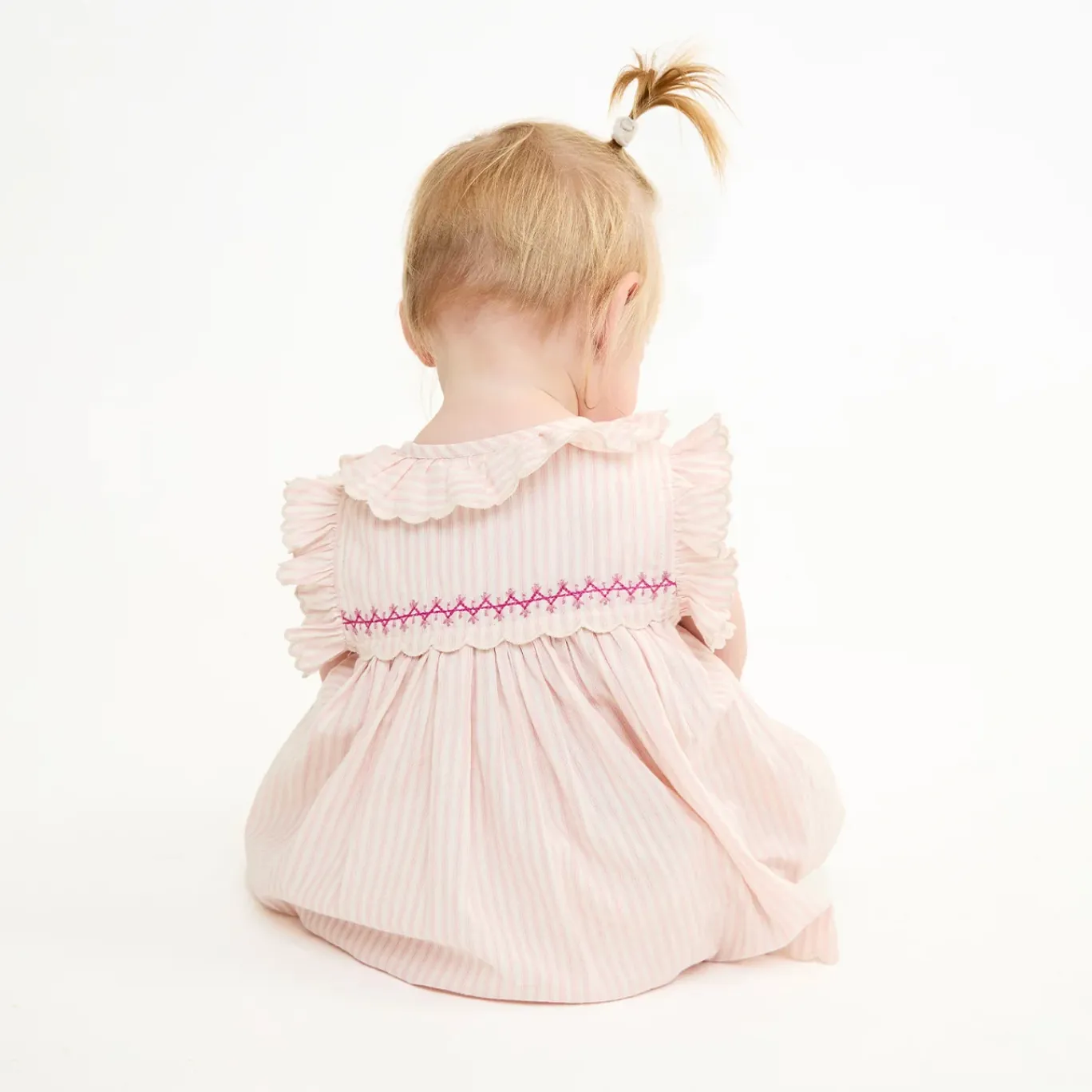 SADIE BABY DRESS - PETAL TICKING