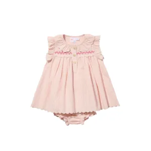 SADIE BABY DRESS - PETAL TICKING