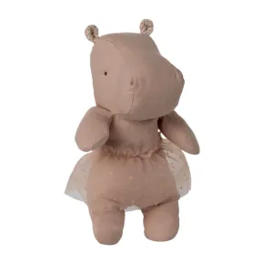 SAFARI FRIENDS HIPPO WITH SKIRT - SOFT ROSE