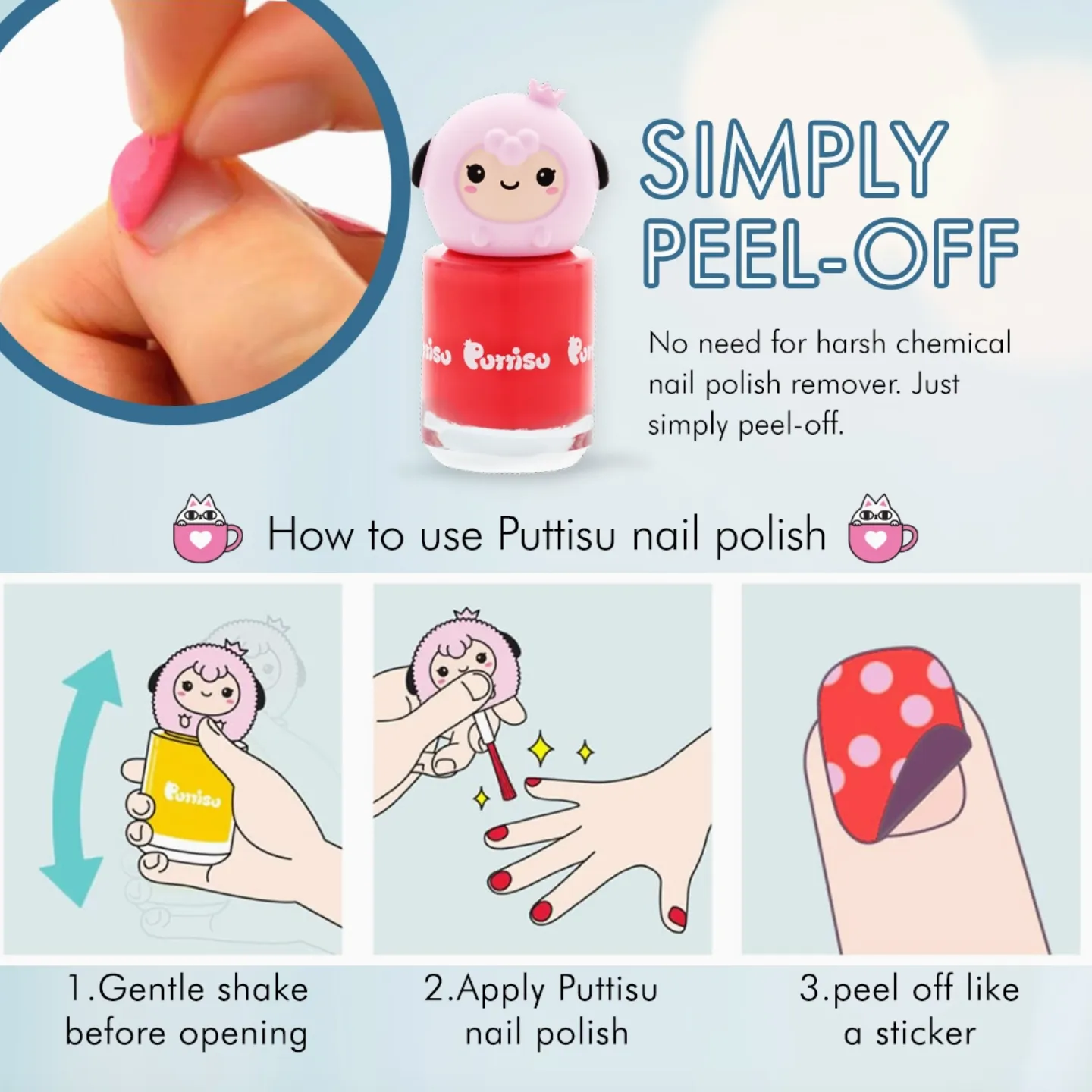 SAFE PEEL-OFF NAIL POLISH - PEARLIZED TWINKLE ORANGE